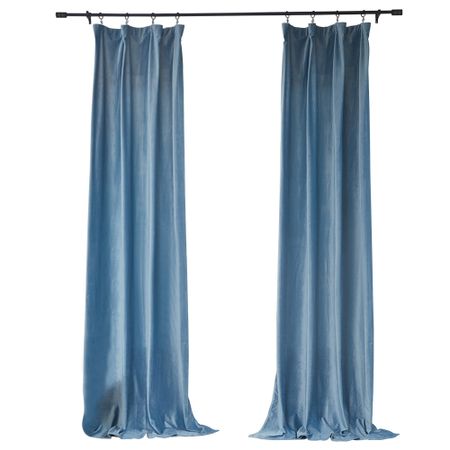 Штора вельвет голубая 150х270 см Casa Conforte Holland Вельвет (2 шт.) (6176927) японский простой светлый кофе с бежевой кисточкой полые геометрические кружевные короткие шторы для гостиной спальни эркерные шторы