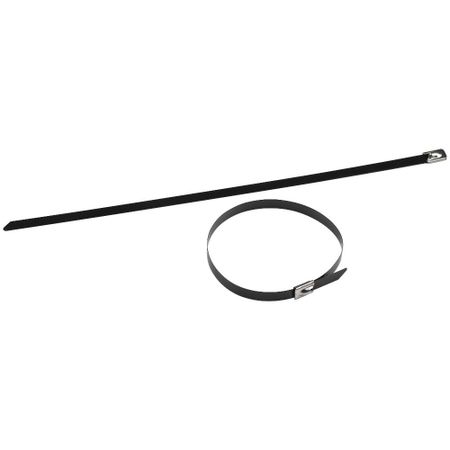 Стяжка кабельная ЭРА 200х7,9 мм с полимерным покрытием нержавеющая сталь черная (10 шт.) (NO-225-259)