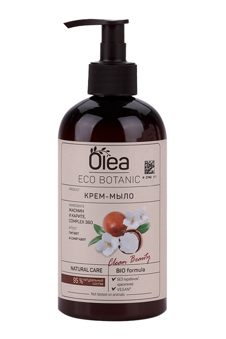 Крем-мыло OLEA Eco Botanic Жасмин и Карите, 450 мл, флакон-дозатор