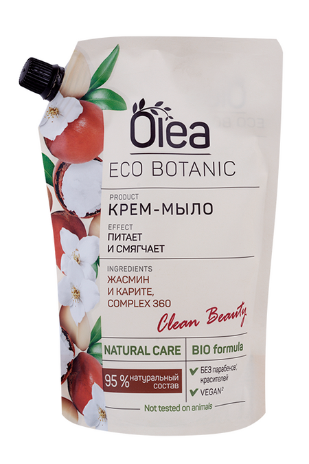 Крем-мыло OLEA Eco Botanic Жасмин и Карите, 450 мл, дой-пак