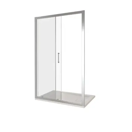 Душевая дверь в нишу Makiato New 110x190 см хромированный профиль прозрачное стекло раздвижная