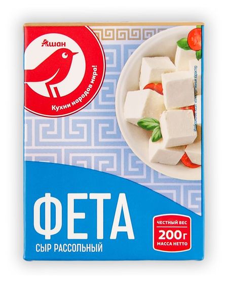 Сыр Фета АШАН Красная птица 35% БЗМЖ, 200 г