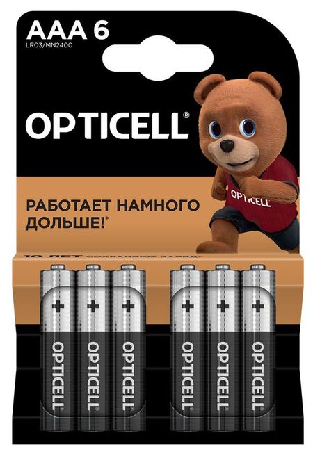 Батарейка Opticell алкалиновая AAA, 6 шт