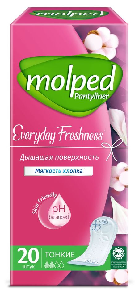 Прокладки ежедневные Molped Everyday Freshness 2 капли, 20 шт