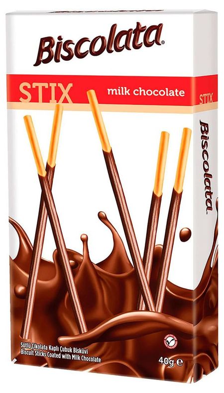 Палочки бисквитные Biscolata в молочном шоколаде Турция, 40 г