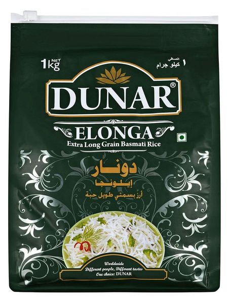 Рис длиннозерный Dunar Басмати Элонга Индия, 1 кг