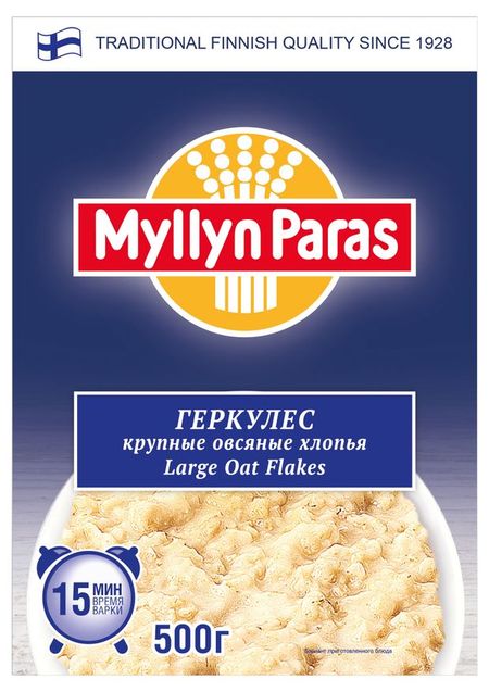 Хлопья овсяные Геркулес Myllyn Paras крупные , 500 г