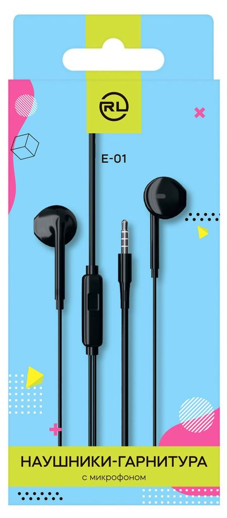 Наушники-гарнитура Red Line Stereo Headset E01 черные