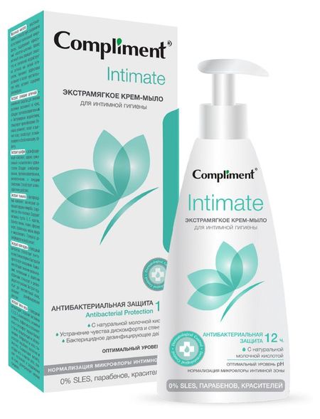 Крем-мыло для интимной гигиены Compliment Intimate Экстрамягкое, 250 мл