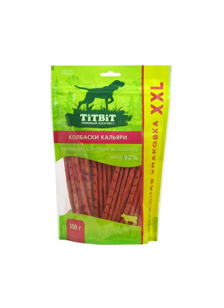 Лакомства TiTBiT Выгодная упаковка XXL Колбаски Кальяри для собак всех пород (350 г)