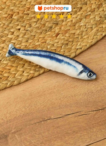 До 199 ₽ PETSHOP Игрушка для кошек рыба, 20 см (20 см)