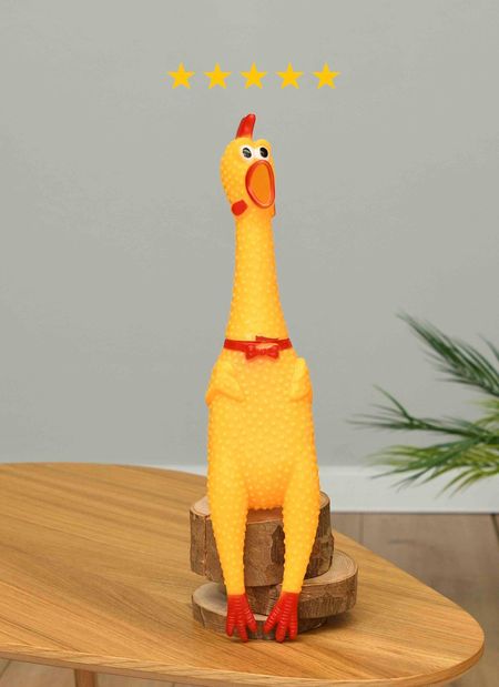 Для дома PETSHOP Игрушка пищалка для собак, желтая курица (38 см)