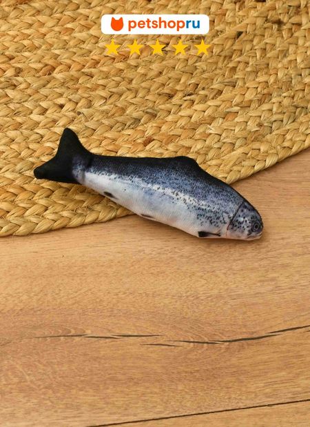 До 199 ₽ PETSHOP Игрушка для кошек рыба, 20 см (20 см)