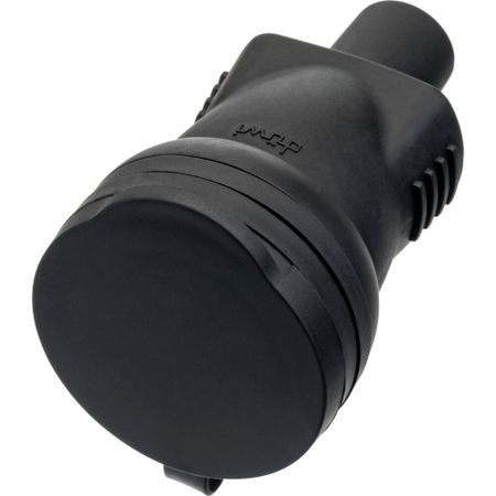 Розетка штепсельная Düwi одинарная с заземлением IP44 черная