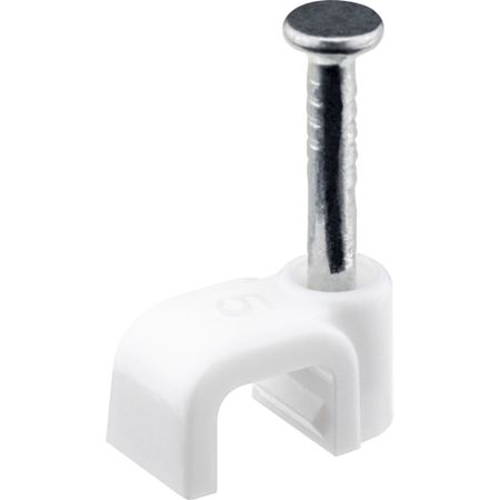 Скобы для крепления кабеля плоские Duwi 5 мм полипропиленовые белые (20 шт.) (30324 4)