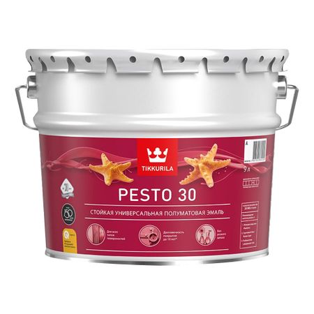 Эмаль алкидная Tikkurila/Tikkivala Pesto 30 база А полуматовая 9 л