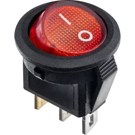 Кнопка круглая Düwi 26849 9 250 В IP20 с подсветкой красная