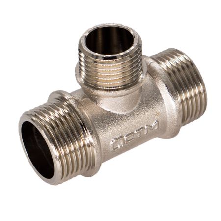 Тройник переходной СТМ 3/4 НР(ш) х 1/2 НР(ш) х 3/4 НР(ш) латунный