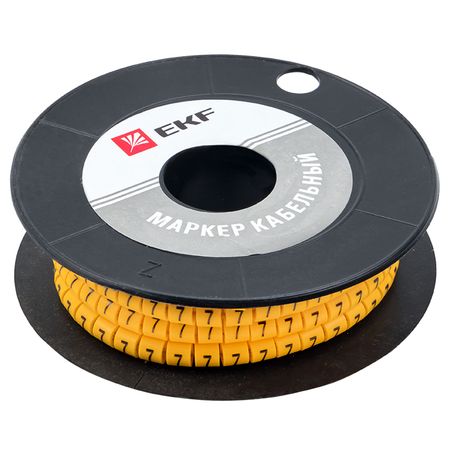 Маркеры кабельные (клипсы) EKF PROxima 4,5-8,6 мм цифра 7 желтые (350 шт.) (plc-KM-6-7) касса букв и цифр