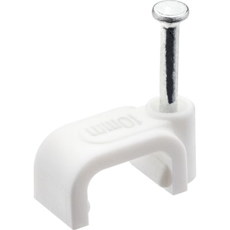 Скобы для крепления кабеля плоские Duwi 10 мм полипропиленовые белые (20 шт.) (30327 5)