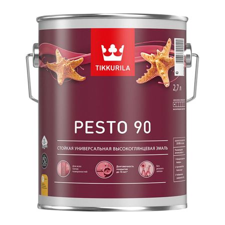 Эмаль алкидная Tikkurila/Tikkivala Pesto 90 база С глянцевая 2,7 л