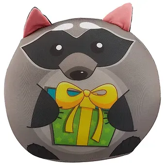 Игрушка-антистресс Енотик круглый с подарком (25х25) (АН2017-10)