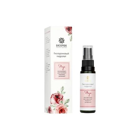 Спрей для лица БИЗОРЮК Гидролат для лица гиалуроновый Роза