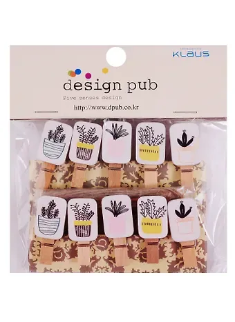 Прищепки с веревочкой Растения 10 шт