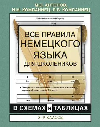 Михаил Сергеевич Антонов Все правила немецкого языка для школьников в схемах и таблицах. 5-9 классы