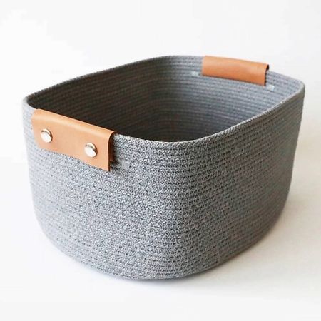 Корзина для хранения OLALA HOME Корзина с кожаными ручками блюдо для запекания nouvelle home kawaii forest bear 22х12 5х5см 0 6л прямоуг с ручками фарфор