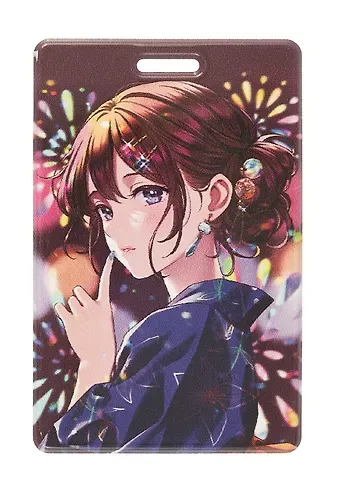 Чехол для карточек вертикальный Аниме Девушка на фестивале (ДК2023-446)