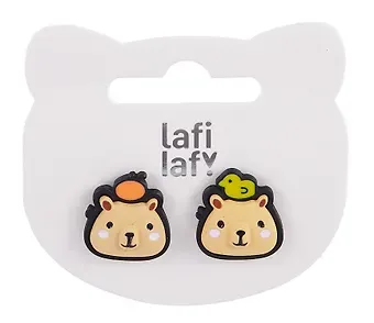 Сережки Капибары мордочки (2шт) (пластик) (12-09165-202405- L1) (Lafilaf)