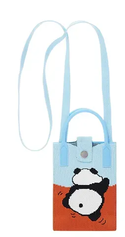 Сумочка вязаная с застежкой Панда (12х18х6) (текстиль) (12-YiHeng-121803) Bookvalno