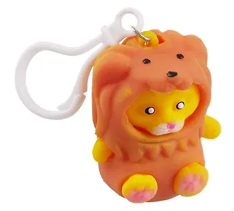 Брелок-мялка Котик кигуруми рыжий (PU) (6см) (12-2799-202405-M1)