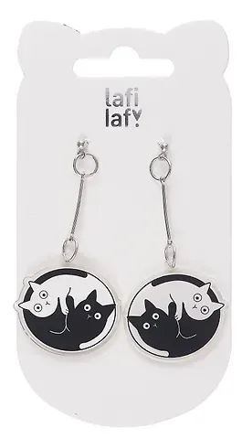 Сережки Котики Инь-Ян (акрил) (12-00626-EA15) (Lafilaf)
