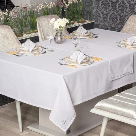 Набор Cotton Box скатерть,дорожка, 6 салфеток белый