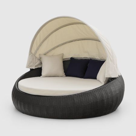 Диван-шезлонг Greenpatio из искусственного ротанга, круглый D179,5х83х148см