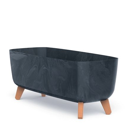 Кашпо на ножках Gracia case beton антрацитовое 58х24х23 см