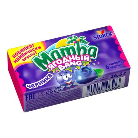 Конфета ягодная Mamba Ягодный Bang 26,5 г