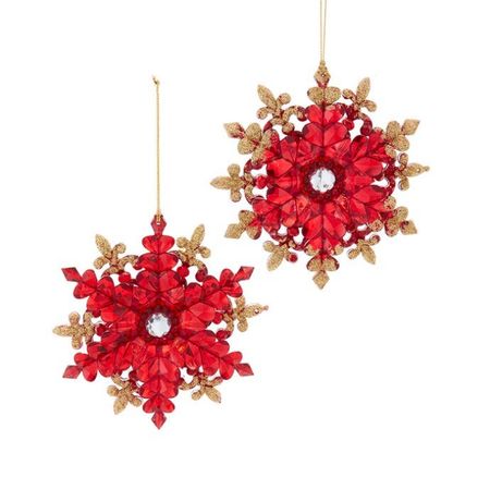 Игрушка ёлочная Kurt S. Adler снежинка красная 13 см