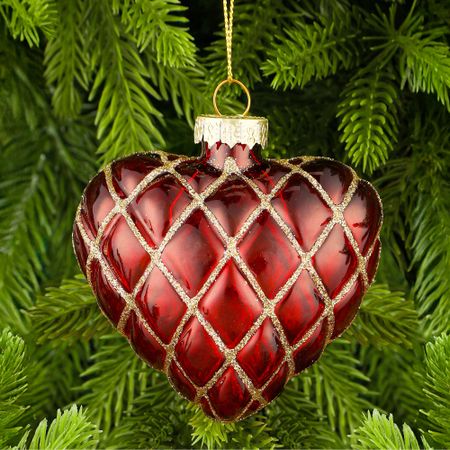 Шар стеклянный новогодний Yancheng Shiny сердце 3.5x8 см