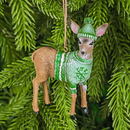 Игрушка ёлочная Kurt S. Adler олень в свитере 20 см