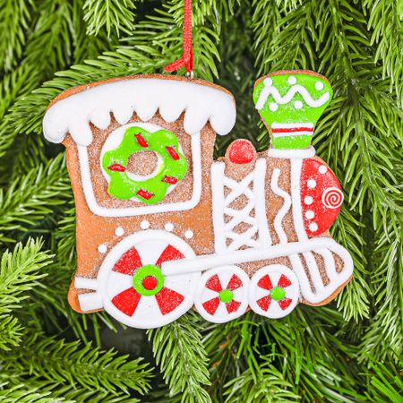 Игрушка ёлочная Kurt S. Adler пряничный поезд 10 см