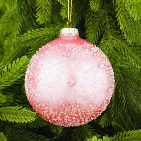 Шар стеклянный новогодний Yancheng Shiny розовый D10 см