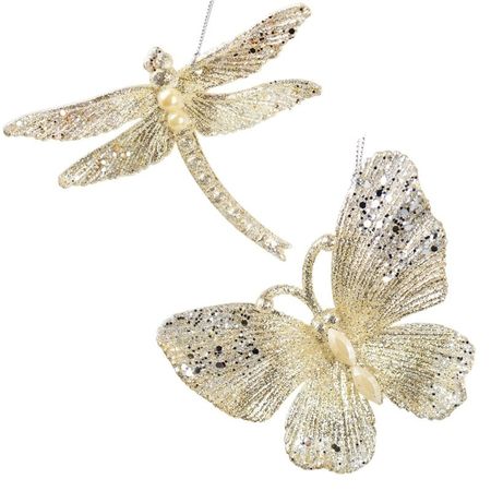 Игрушка ёлочная Kurt S. Adler бабочка, стрекоза 10 см