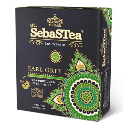 Чай черный SebaSTea Earl Grey пакетированный, 100х1.5 г чай greenfield earl grey fantasy с ароматом бергамота в пакетиках 25 шт
