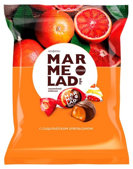 Конфеты Konti Marmelad Мармеладные истории с сицилийским апельсином, 200 г