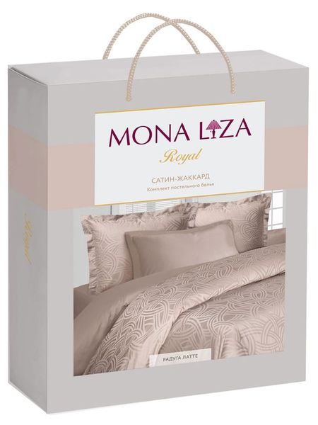 Комплект постельного белья Mona Liza Royal Евро сатин жаккард латте