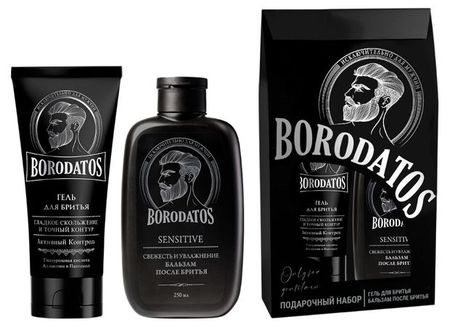 Набор подарочный для мужчин Borodatos Бальзам после бритья 250 мл + Гель для бритья 75 мл
