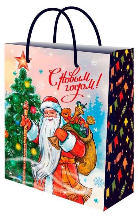 Пакет подарочный Miland Праздничный микс 18x23x8 см, 1 шт в ассортименте